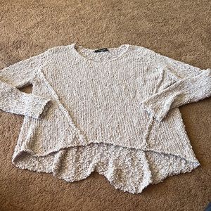 Olivaceous beige nubby detail sweater